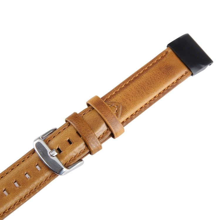 Compatible with Garmin Fenix 7 22mm Plain Weave Genuine Leather Watch Band(Brown) - free shipping - PMC TechLife - Order now!