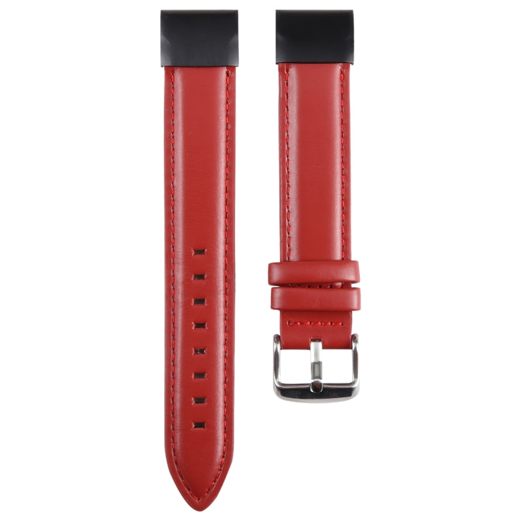 Compatible with Garmin Fenix 7 22mm Plain Weave Genuine Leather Watch Band(Red) - free shipping - PMC TechLife - Order now!