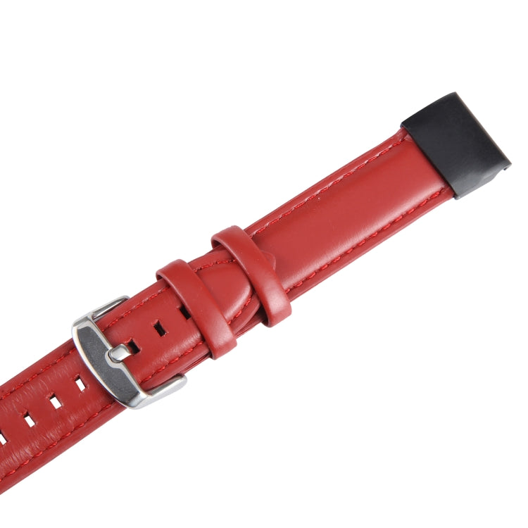 Compatible with Garmin Fenix 7X 26mm Bamboo Joint Texture Genuine Leather Watch Band(Red) - Watch Bands by PMC TechLife | Online Shopping South Africa | PMC TechLife | Buy Now Pay Later Mobicred