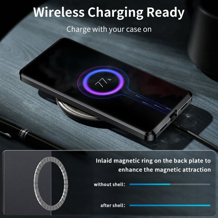 For Samsung Galaxy S23 Ultra 5G MagSafe Magnetic Plain Metal Phone Case(Black) - Galaxy S23 Ultra 5G Cases by PMC TechLife | Online Shopping South Africa | PMC TechLife