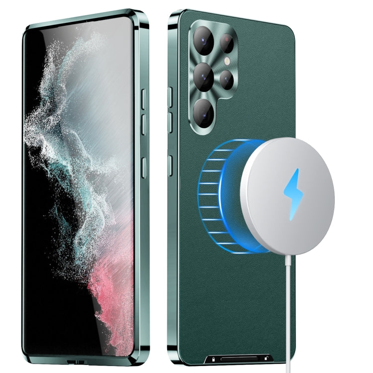 For Samsung Galaxy S23 Ultra 5G MagSafe Magnetic Plain Metal Phone Case(Green) - Galaxy S23 Ultra 5G Cases by PMC TechLife | Online Shopping South Africa | PMC TechLife
