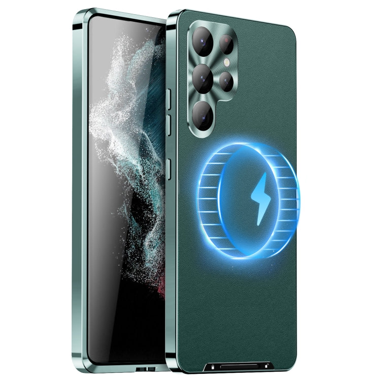 For Samsung Galaxy S23 Ultra 5G MagSafe Magnetic Plain Metal Phone Case(Green) - Galaxy S23 Ultra 5G Cases by PMC TechLife | Online Shopping South Africa | PMC TechLife