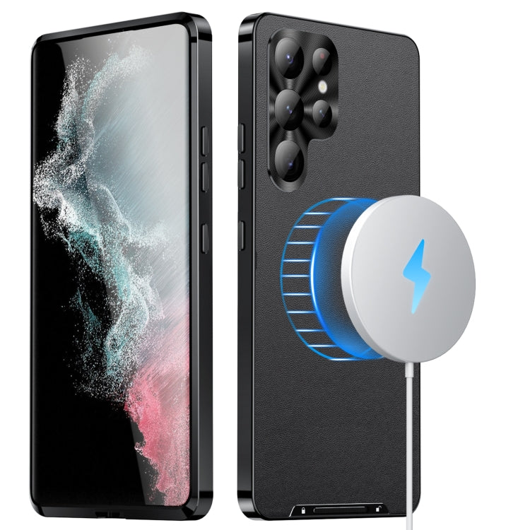 For Samsung Galaxy S24 Ultra 5G MagSafe Magnetic Plain Metal Phone Case(Black) - Galaxy S24 Ultra 5G Cases by PMC TechLife | Online Shopping South Africa | PMC TechLife