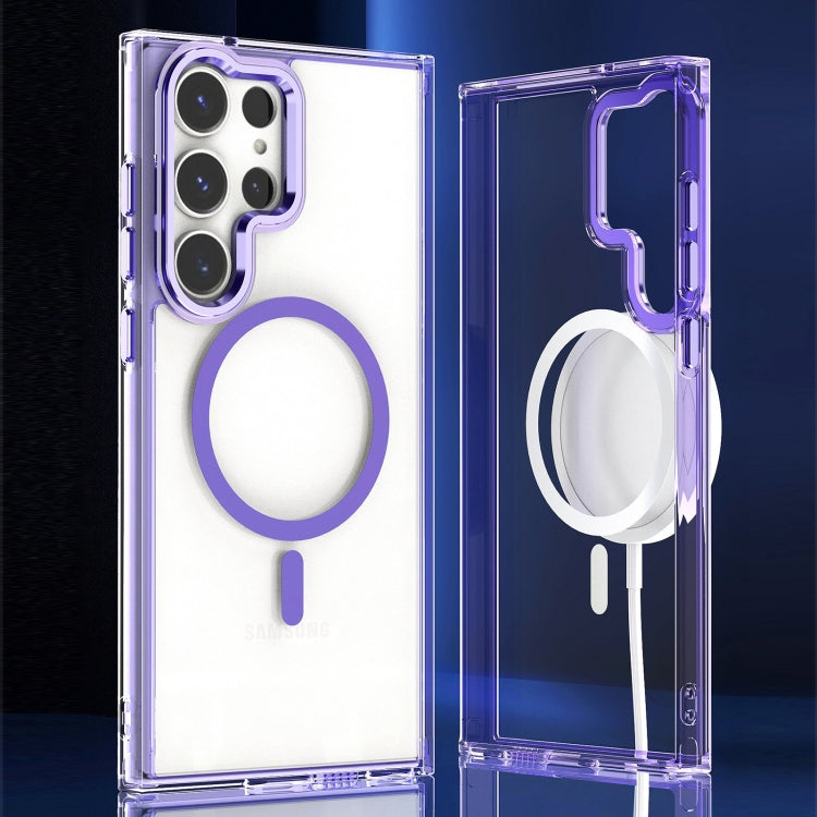 For Samsung Galaxy S24 Ulltra 5G MagSafe Magnetic Clear Phone Case(Purple) - Galaxy S24 Ultra 5G Cases by PMC TechLife | Online Shopping South Africa | PMC TechLife | Buy Now Pay Later Mobicred