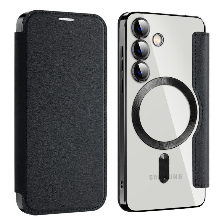 For Samsung Galaxy S24 5G MagSafe Magnetic RFID Anti-theft Leather Phone Case(Black) - Galaxy S24 5G Cases by PMC TechLife | Online Shopping South Africa | PMC TechLife