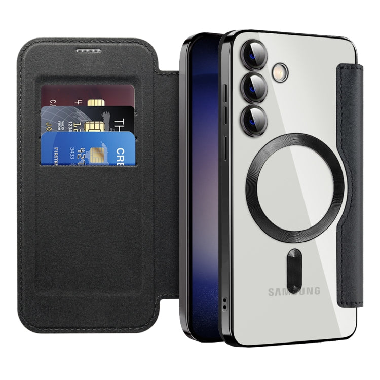 For Samsung Galaxy S24 Ultra 5G MagSafe Magnetic RFID Anti-theft Leather Phone Case(Black) - Galaxy S24 Ultra 5G Cases by PMC TechLife | Online Shopping South Africa | PMC TechLife