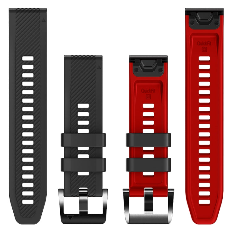 Compatible with Garmin Fenix 7X Twill Two Color Quick Release Silicone Watch Band(Black Red) - free shipping - PMC TechLife - Order now!