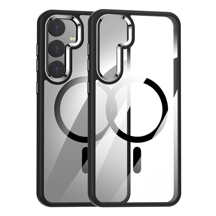 For Samsung Galaxy S24+ 5G MagSafe Anti-fingerprint Highly Transparent PC Phone Case(Black) - Galaxy S24+ 5G Cases by PMC TechLife | Online Shopping South Africa | PMC TechLife