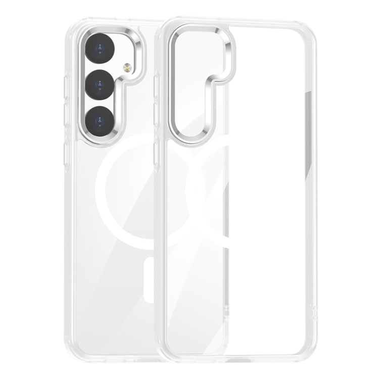 For Samsung Galaxy S24 5G MagSafe Anti-fingerprint Highly Transparent PC Phone Case(White) - Galaxy S24 5G Cases by PMC TechLife | Online Shopping South Africa | PMC TechLife