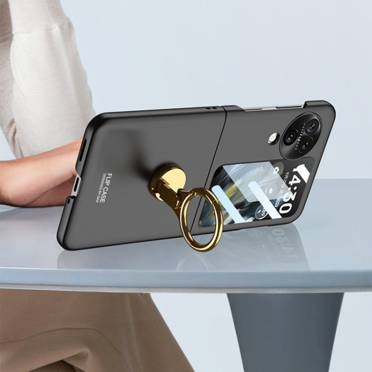 For OPPO Find N3 Flip GKK Ultra-thin Triaxial Ring Holder PC Phone Case(Gold) - OPPO Cases by GKK | Online Shopping South Africa | PMC TechLife | Buy Now Pay Later Mobicred