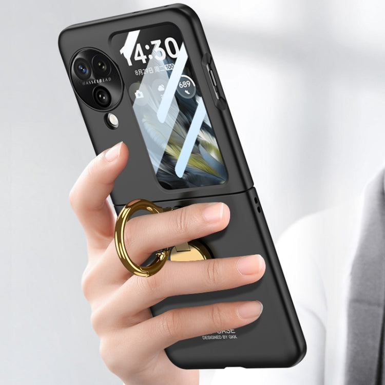 For OPPO Find N3 Flip GKK Ultra-thin Triaxial Ring Holder PC Phone Case(Gold) - OPPO Cases by GKK | Online Shopping South Africa | PMC TechLife | Buy Now Pay Later Mobicred