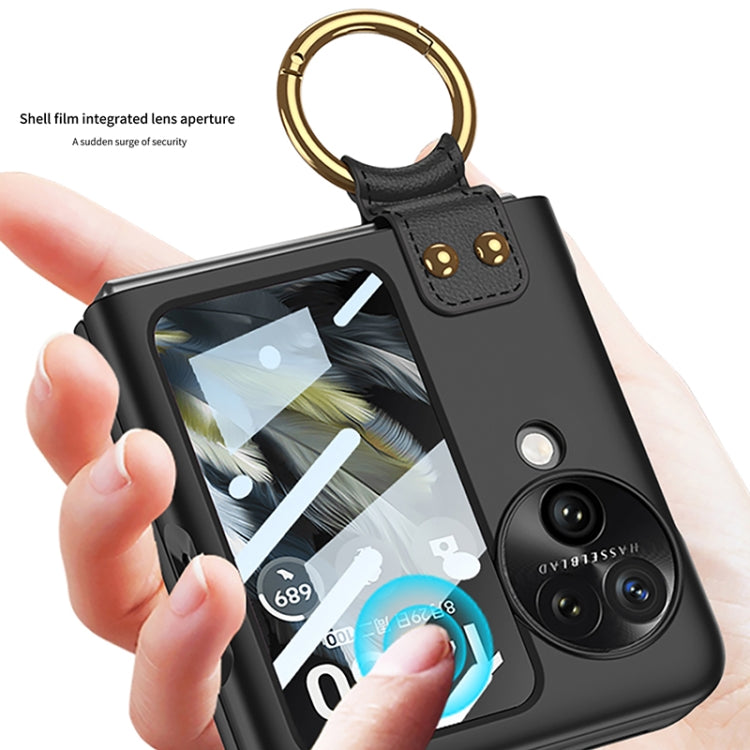 For OPPO Find N3 Flip GKK Integrated Ultra-thin Full Coverage Phone Case with Ring Holder(Gold) - free shipping - PMC TechLife - Order now!