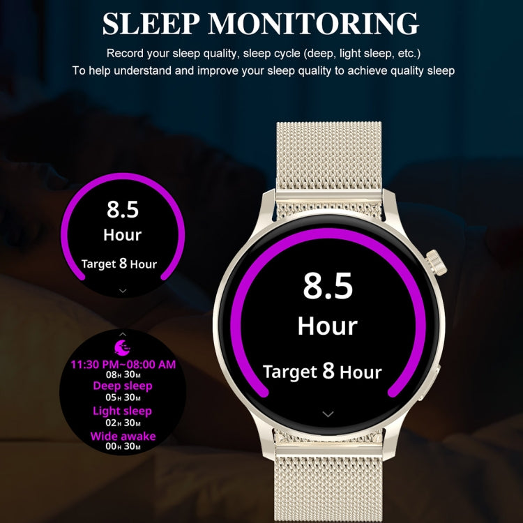 Watch3 Pro 1.3 inch AMOLED Screen Wireless Charging Smart Watch, Supports BT Call / NFC(Champagne) - free shipping - PMC TechLife - Order now!