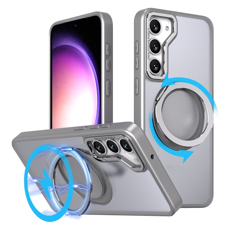 For Samsung Galaxy S23 5G 360-degree Rotating MagSafe Magnetic Holder Phone Case(Titanium Grey) - Galaxy S23 5G Cases by PMC TechLife | Online Shopping South Africa | PMC TechLife