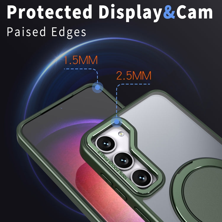 For Samsung Galaxy S23 FE 5G 360-degree Rotating MagSafe Magnetic Holder Phone Case(Green) - Galaxy S23 FE 5G Cases by PMC TechLife | Online Shopping South Africa | PMC TechLife