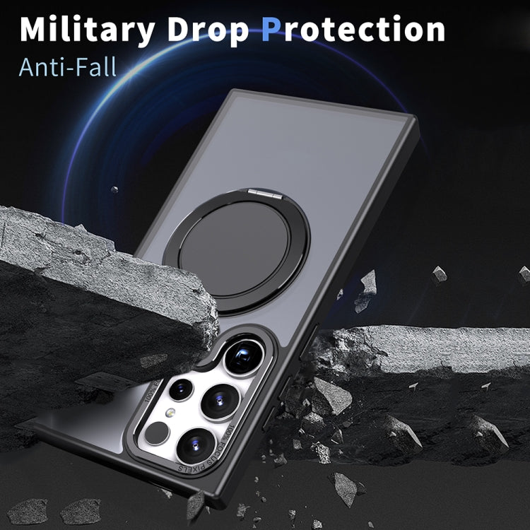 For Samsung Galaxy S23 Ultra 5G 360-degree Rotating MagSafe Magnetic Holder Phone Case(Black) - Galaxy S23 Ultra 5G Cases by PMC TechLife | Online Shopping South Africa | PMC TechLife