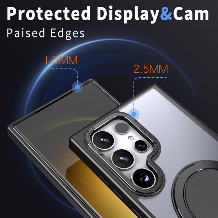 For Samsung Galaxy S23 Ultra 5G 360-degree Rotating MagSafe Magnetic Holder Phone Case(Black) - Galaxy S23 Ultra 5G Cases by PMC TechLife | Online Shopping South Africa | PMC TechLife