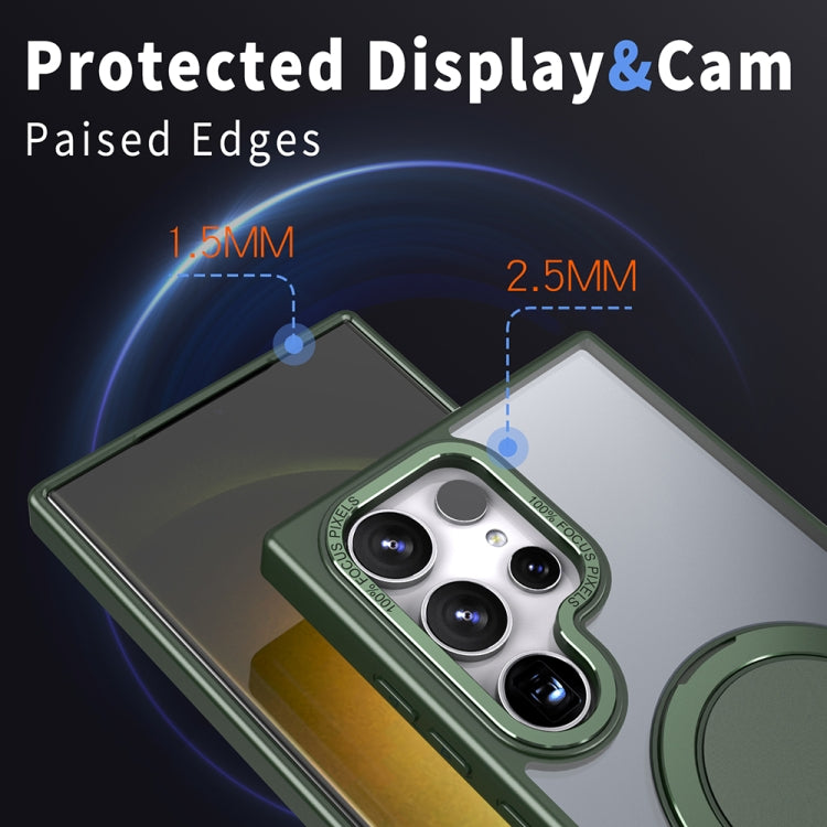 For Samsung Galaxy S23 Ultra 5G 360-degree Rotating MagSafe Magnetic Holder Phone Case(Green) - Galaxy S23 Ultra 5G Cases by PMC TechLife | Online Shopping South Africa | PMC TechLife