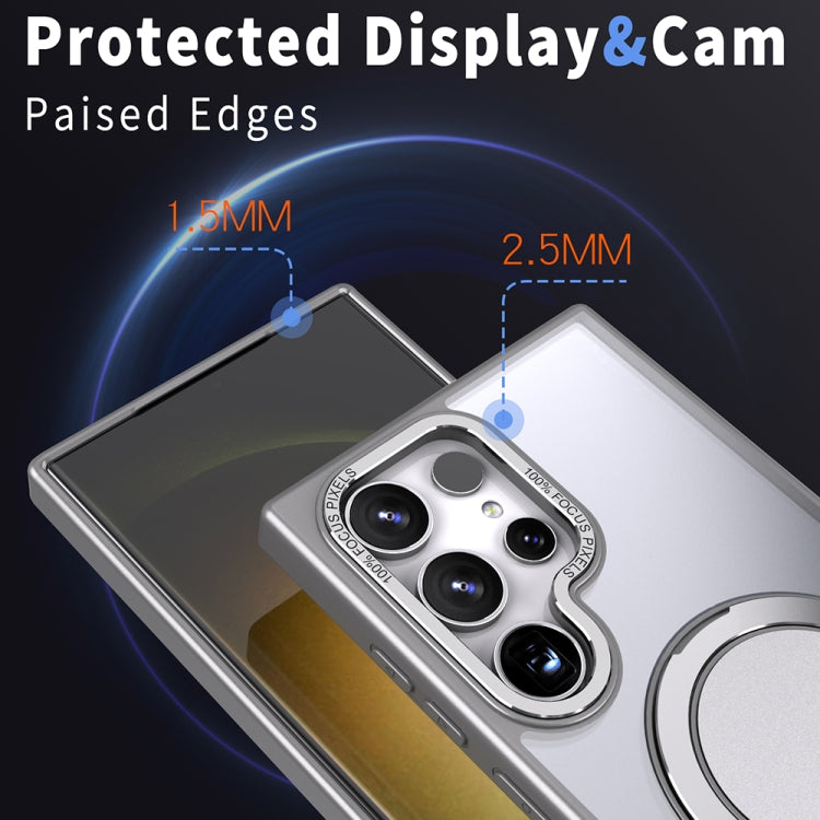 For Samsung Galaxy S23 Ultra 5G 360-degree Rotating MagSafe Magnetic Holder Phone Case(Titanium Grey) - Galaxy S23 Ultra 5G Cases by PMC TechLife | Online Shopping South Africa | PMC TechLife