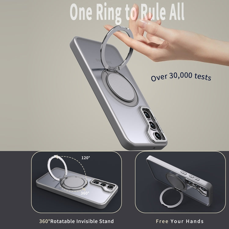 For Samsung Galaxy S24 5G 360-degree Rotating MagSafe Magnetic Holder Phone Case(Titanium Grey) - Galaxy S24 5G Cases by PMC TechLife | Online Shopping South Africa | PMC TechLife