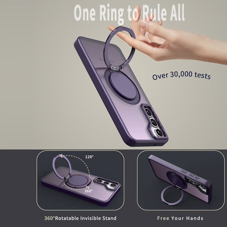 For Samsung Galaxy S24 5G 360-degree Rotating MagSafe Magnetic Holder Phone Case(Purple) - Galaxy S24 5G Cases by PMC TechLife | Online Shopping South Africa | PMC TechLife