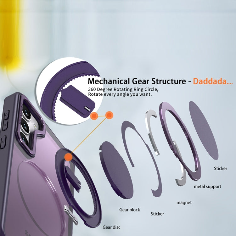 For Samsung Galaxy S24 5G 360-degree Rotating MagSafe Magnetic Holder Phone Case(Purple) - Galaxy S24 5G Cases by PMC TechLife | Online Shopping South Africa | PMC TechLife