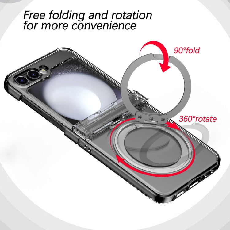 For Samsung Galaxy Z Flip5 5G 360 Degree Stand MagSafe Magnetic All-inclusive Phone Case(Transparent) - Galaxy Z Flip5 Cases by PMC TechLife | Online Shopping South Africa | PMC TechLife