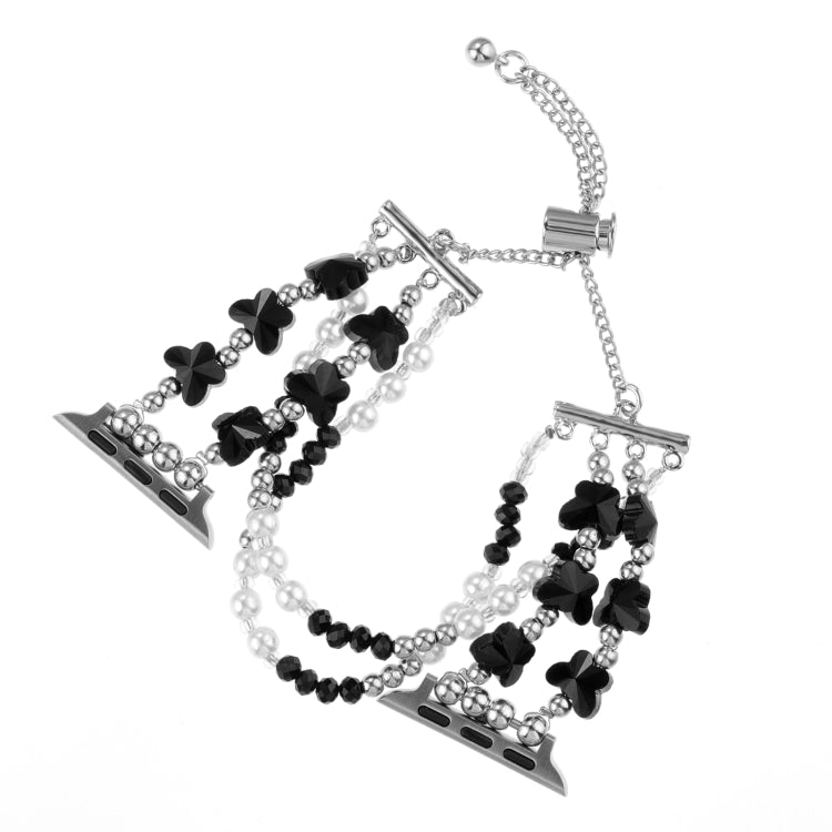 For Apple Watch SE 2022 40mm Butterfly Chain Bracelet Metal Watch Band(Black) - Watch Bands by PMC TechLife | Online Shopping South Africa | PMC TechLife | Buy Now Pay Later Mobicred