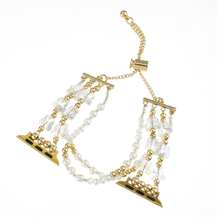 For Apple Watch Series 6 40mm Butterfly Chain Bracelet Metal Watch Band(Transparent Gold) - Watch Bands by PMC TechLife | Online Shopping South Africa | PMC TechLife