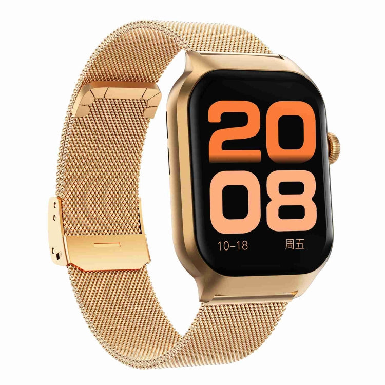 2.01 inch Milanese Steel Strap Bluetooth Call Smart Watch Support Heart Rate Monitoring / Non-invasive Blood Sugar(Gold) - free shipping - PMC TechLife - Order now!