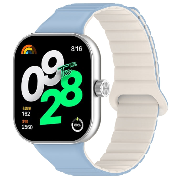 For Xiaomi Smart Band 9 Pro / 8 Pro Two Color Magnetic Silicone Watch Band(Blue Starlight) - Watch Bands by PMC TechLife | Online Shopping South Africa | PMC TechLife | Buy Now Pay Later Mobicred