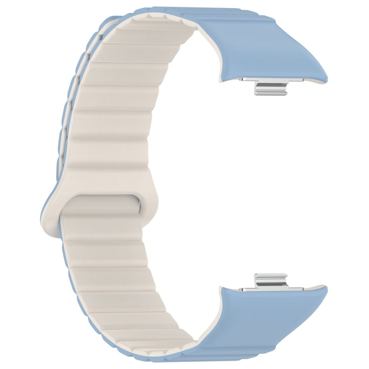 For Xiaomi Smart Band 9 Pro / 8 Pro Two Color Magnetic Silicone Watch Band(Blue Starlight) - Watch Bands by PMC TechLife | Online Shopping South Africa | PMC TechLife | Buy Now Pay Later Mobicred