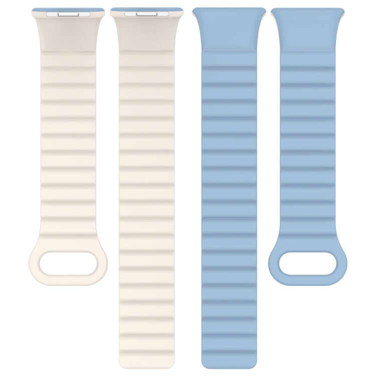 For Xiaomi Smart Band 9 Pro / 8 Pro Two Color Magnetic Silicone Watch Band(Blue Starlight) - Watch Bands by PMC TechLife | Online Shopping South Africa | PMC TechLife | Buy Now Pay Later Mobicred