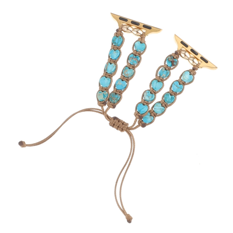 For Apple Watch SE 44mm Heart Stones Drawstring Chain Watch Band(Blue) - free shipping - PMC TechLife - Order now!