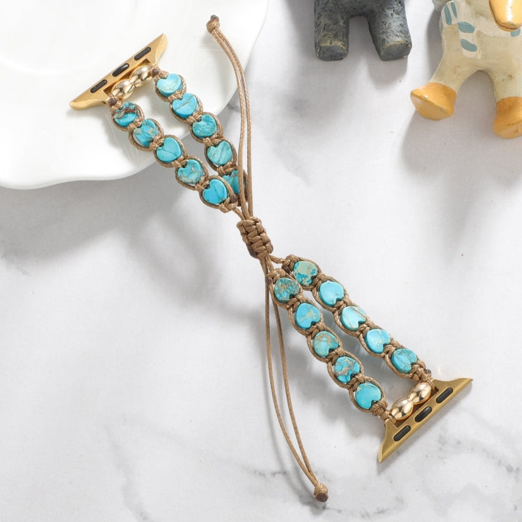 For Apple Watch Series 5 40mm Heart Stones Drawstring Chain Watch Band(Blue) - free shipping - PMC TechLife - Order now!