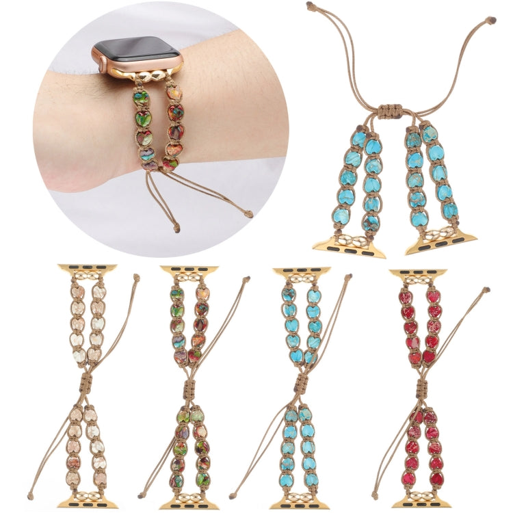 For Apple Watch Series 2 38mm Heart Stones Drawstring Chain Watch Band(Colorful) - free shipping - PMC TechLife - Order now!