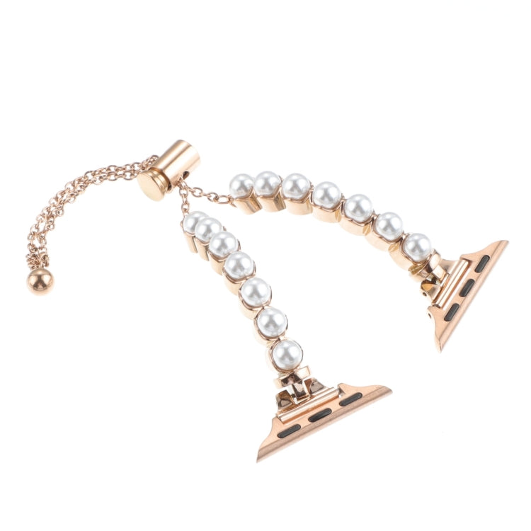 For Apple Watch Series 9 45mm Pearl Bracelet Metal Watch Band(Rose Gold) - free shipping - PMC TechLife - Order now!