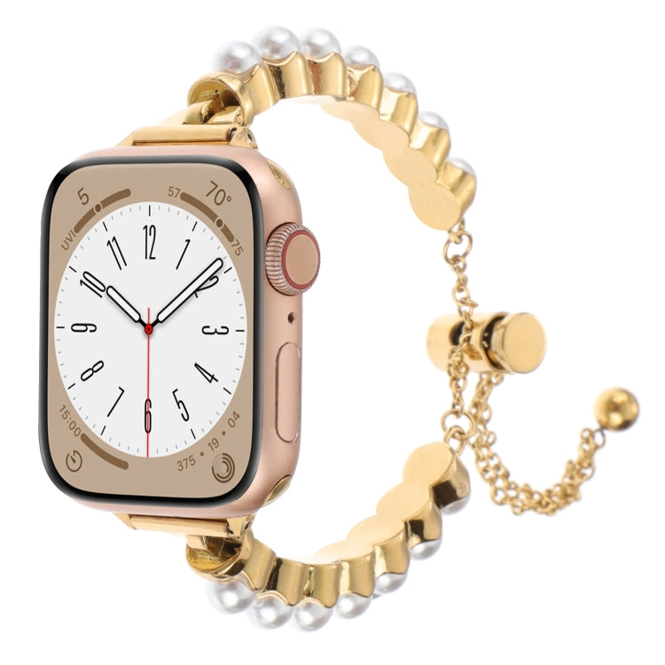 For Apple Watch SE 40mm Pearl Bracelet Metal Watch Band(Gold) - free shipping - PMC TechLife - Order now!