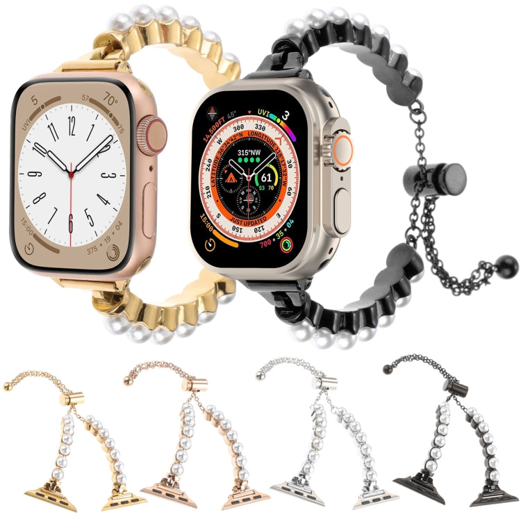 For Apple Watch Series 8 41mm Pearl Bracelet Metal Watch Band(Rose Gold) - free shipping - PMC TechLife - Order now!