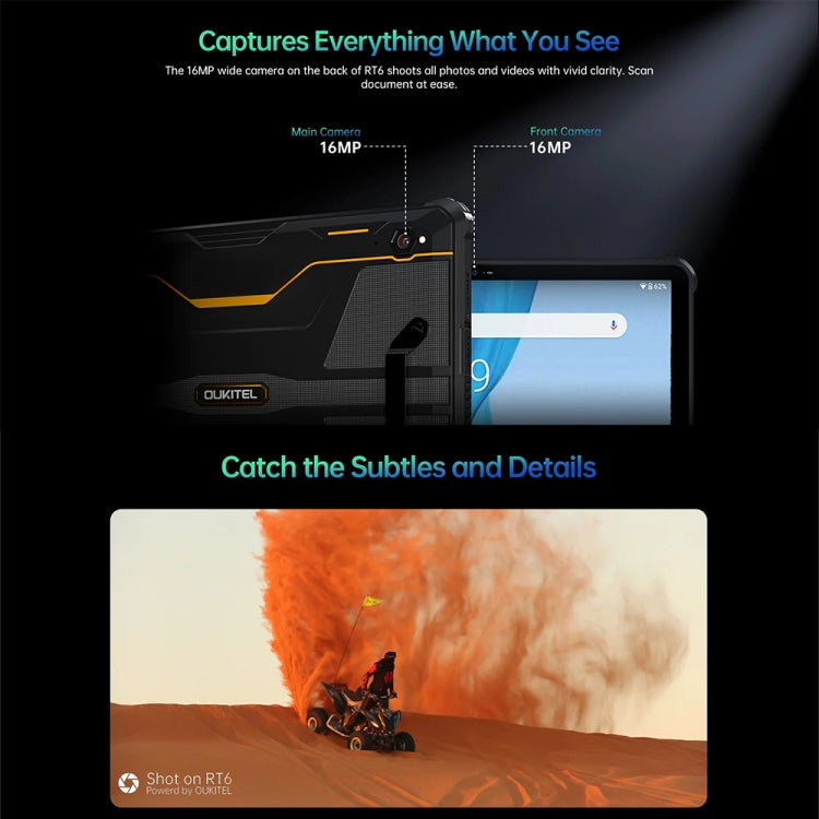 OUKITEL RT6 4G Network IP68/IP69K Rugged Tablet, 8GB+256GB, 10.1 inch Android 13 MediaTek MT8788 Octa Core Support Dual SIM, EU Plug(Orange) - free shipping - PMC TechLife - Order now!