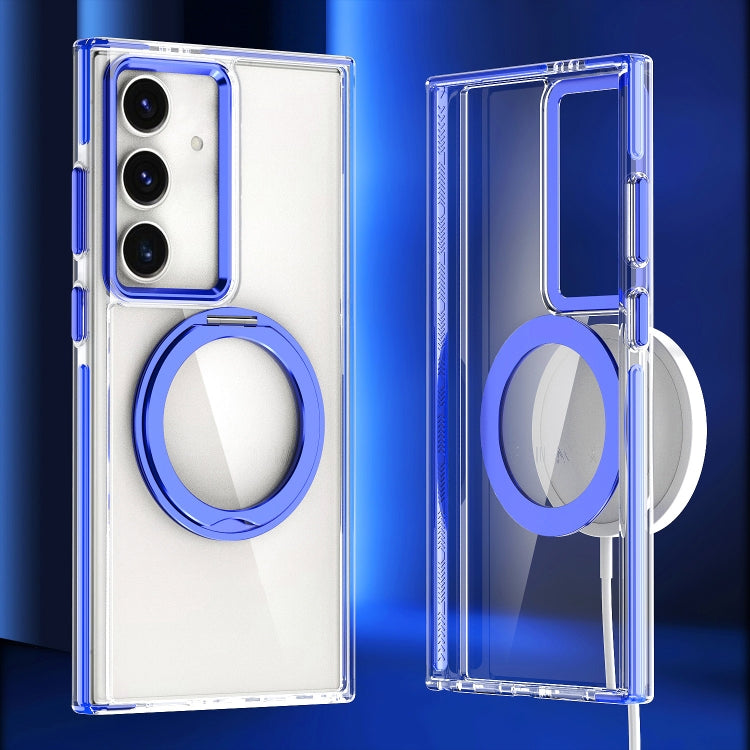 For Samsung Galaxy S24 5G Magnetic 360 Degree Rotating Holder Phone Case(Blue) - Galaxy S24 5G Cases by PMC TechLife | Online Shopping South Africa | PMC TechLife