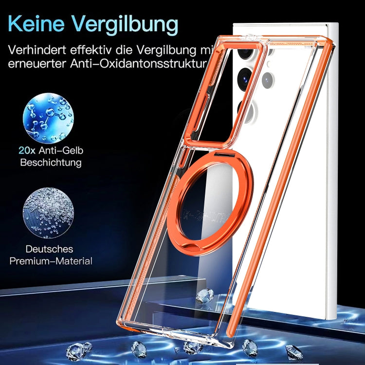 For Samsung Galaxy S24+ 5G Magnetic 360 Degree Rotating Holder Phone Case(White) - Galaxy S24+ 5G Cases by PMC TechLife | Online Shopping South Africa | PMC TechLife