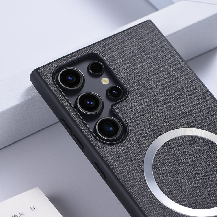 For Samsung Galaxy S24 Ultra 5G Magsafe Magnetic Ring Cloth Texture Phone Case(Black) - free shipping - PMC TechLife - Order now!