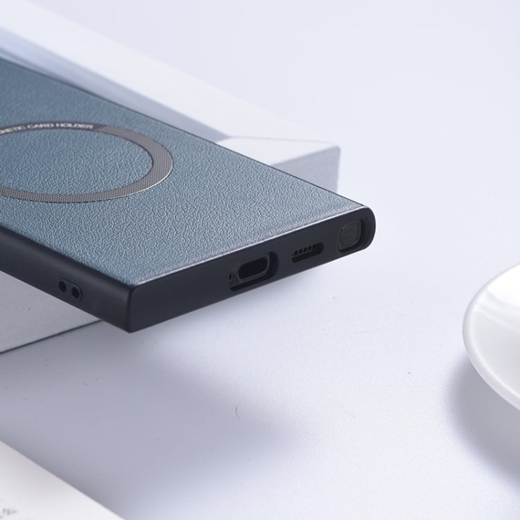 For Samsung Galaxy S24 Ultra 5G Magsafe Magnetic Ring PU Phone Case(Black) - Galaxy S24 Ultra 5G Cases by PMC TechLife | Online Shopping South Africa | PMC TechLife