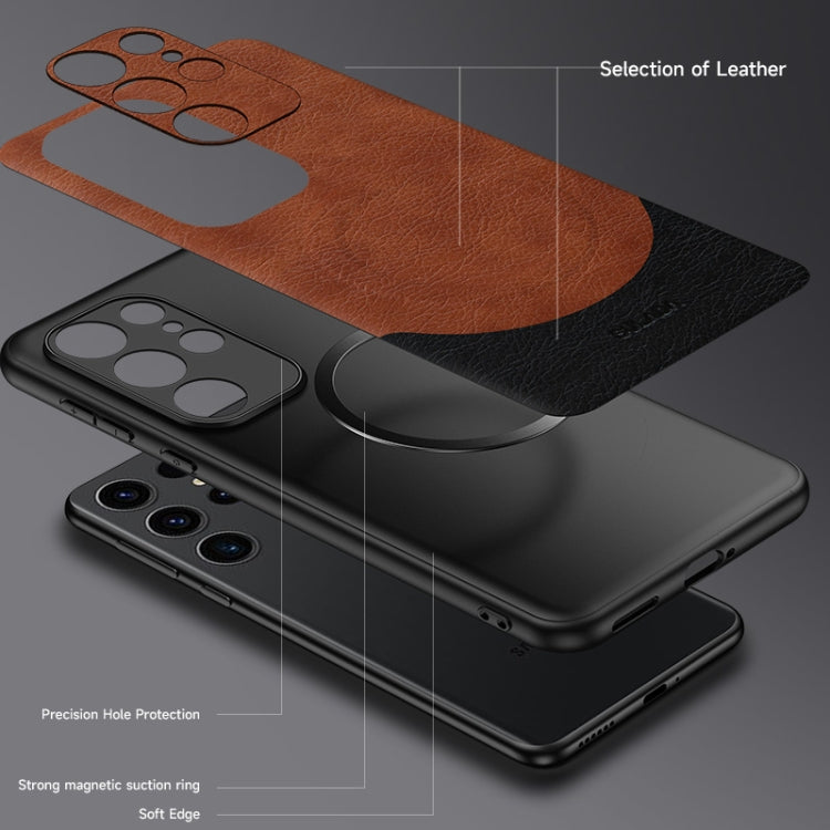 For Samsung Galaxy S24+ 5G SULADA Stitching Leather MagSafe Magnetic Phone Case(Black) - Galaxy S24+ 5G Cases by SULADA | Online Shopping South Africa | PMC TechLife