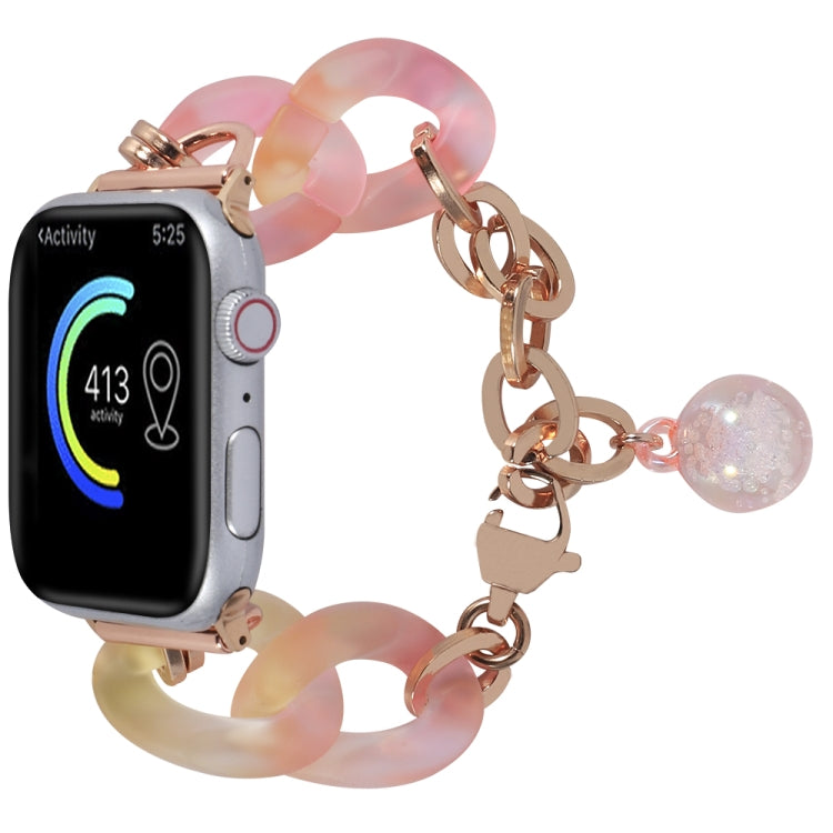 For Apple Watch Series 9 41mm Gradient Resin Chain Watch Band(Pink) - Watch Bands by PMC TechLife | Online Shopping South Africa | PMC TechLife | Buy Now Pay Later Mobicred