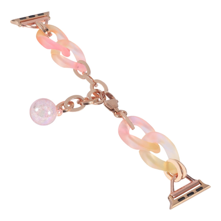 For Apple Watch Series 9 41mm Gradient Resin Chain Watch Band(Pink) - Watch Bands by PMC TechLife | Online Shopping South Africa | PMC TechLife | Buy Now Pay Later Mobicred