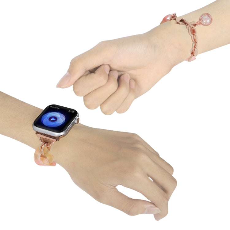 For Apple Watch Series 9 41mm Gradient Resin Chain Watch Band(Pink) - Watch Bands by PMC TechLife | Online Shopping South Africa | PMC TechLife | Buy Now Pay Later Mobicred