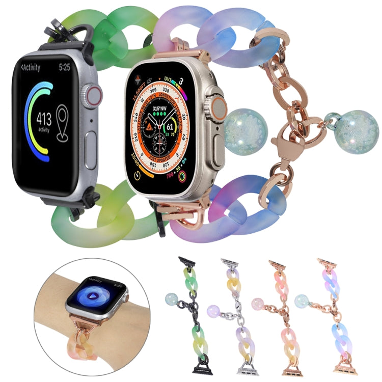 For Apple Watch SE 2023 40mm Gradient Resin Chain Watch Band(Pink) - Watch Bands by PMC TechLife | Online Shopping South Africa | PMC TechLife | Buy Now Pay Later Mobicred