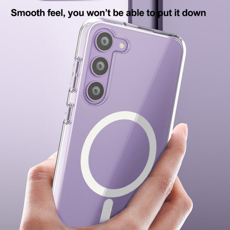 For Samsung Galaxy S23+ 5G Terminator Style Glitter Powder MagSafe Magnetic Phone Case(White) - Galaxy S23+ 5G Cases by PMC TechLife | Online Shopping South Africa | PMC TechLife